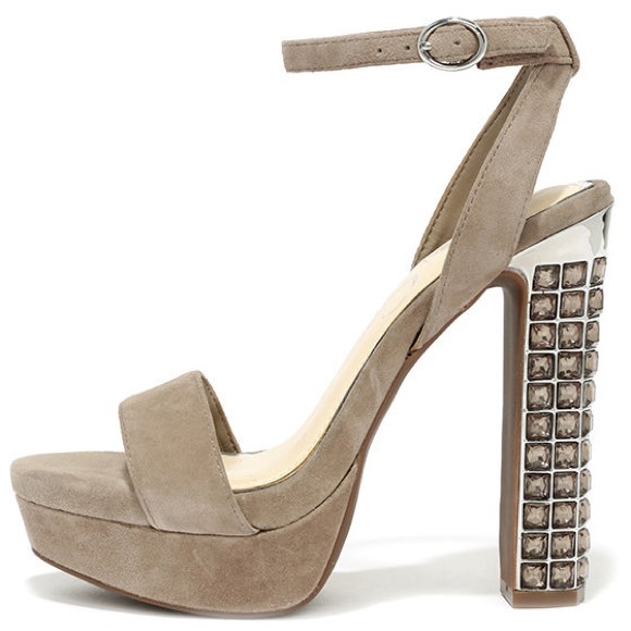 Jessica Simpson Jeweled Embellished Platform Heels - Picture 1 of 4
